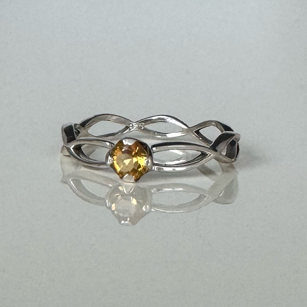 NWOT Sundance Writhen Ring, Citrine, Sterling Silver - Picture 5 of 7